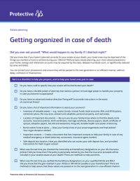  Getting organized in case of death checklist.