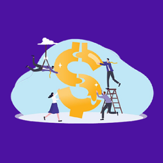 An illustration representing financial professionals helping their clients prepare for Medicare and health care costs.