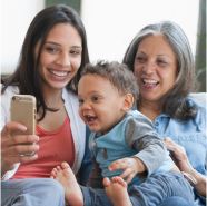 A grandmother, mother and child enjoying time together, knowing they are protected with life insurance from Protective.