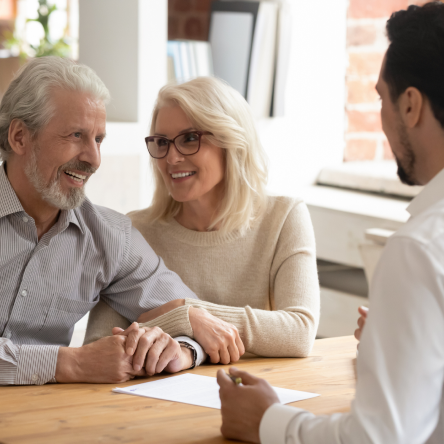 Clients meeting with their financial professional about retirement plans.