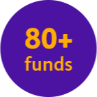 A graphic highlighting 80+ funds.