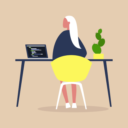 illustration of woman at desk learning how deferred compensation plans work.