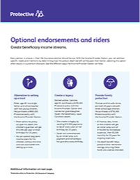First page of the Income Provider Option client scenario flyer.