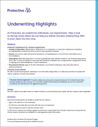 Cover of Underwriting Highlights Flyer