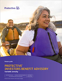 A cover for the Protective Investors Benefit Advisory variable annuity guide.