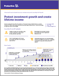 An image of the SecurePay Pro income benefit overview flyer.
