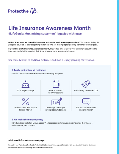 Image of Life Insurance Awareness Month flyer