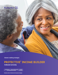 Cover of the Index Strategy Options guide for Protective Income Builder indexed annuity.