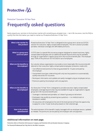 The cover of The Protective Executive 10-Year Term FAQ.