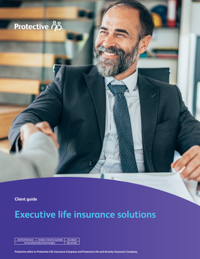 Cover of the executive life insurance solutions guide.