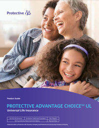 The cover of the Protective Advantage Choice UL universal life insurance product guide.