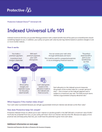 The cover of the Protective Indexed UL Universal Life Insurance 101 flyer.