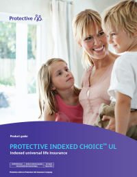 The cover of the Protective Indexed Choice UL Universal life insurance product profile.