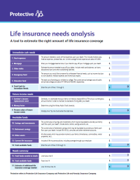 Cover of the Protective detailed needs analysis for clients.