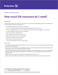 Cover of the Protective insurance needs client brochure