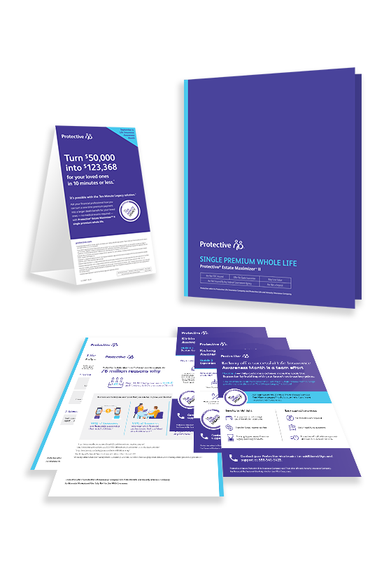 Image of items in the Life Insurance Awareness Month kit.