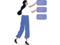 illustration of a woman stacking items which represents the variety of Protective life insurance and retirement solutions