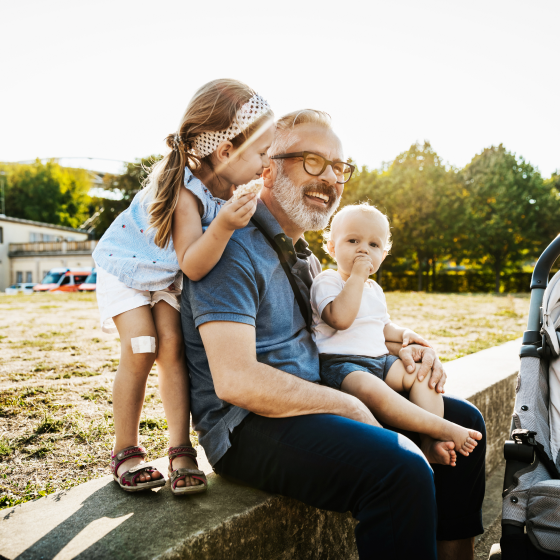 A client, who tailored his Protective Investors Benefit Advisory VUL policy, enjoys time with his grandkids.