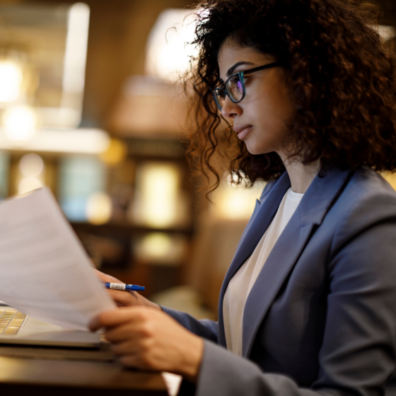 a financial professional reviewing information about the Protective Advisor Fee Deduction Program.