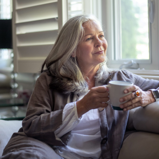 Woman feeling secure that she's prepared for the changes retirement can bring.